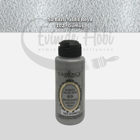 102 Gümüş Cadence Su Bazlı Yaldız Boya 120ML