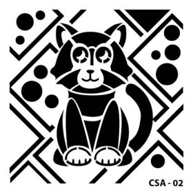 Kedi Figür Çocuk Stencil 25x25cm CSA02