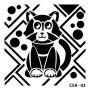 Kedi Figür Çocuk Stencil 25x25cm CSA02
