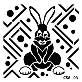 Tavşan Figür Çocuk Stencil 25x25cm CSA03
