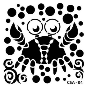 Yengeç Figür Çocuk Stencil 15x15cm CSA04