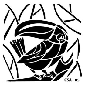 Papağan Figür Çocuk Stencil 25x25cm CSA05
