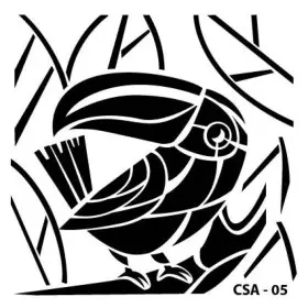 Papağan Figür Çocuk Stencil 25x25cm CSA05
