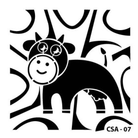 İnek Figür Çocuk Stencil 15x15cm CSA07