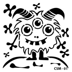 Sevimli Yaratıklar Çocuk Stencil 25x25cm CSM01