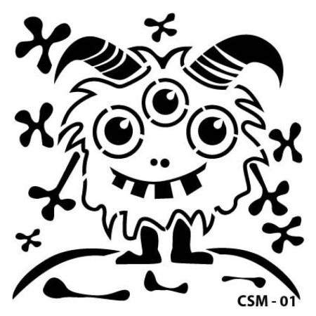 Sevimli Yaratıklar Çocuk Stencil 25x25cm CSM01