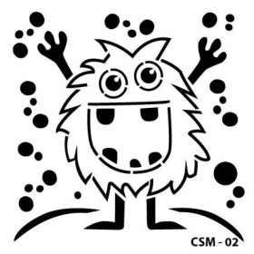 Sevimli Yaratıklar Çocuk Stencil 15x15cm CSM02