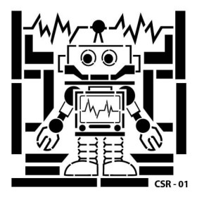 Sevimli Robotlar Çocuk Stencil 25x25cm CSR01