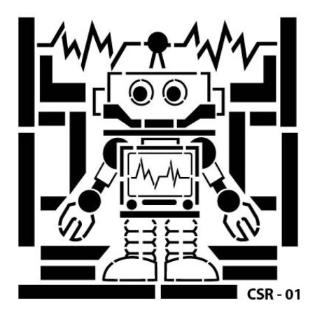 Sevimli Robotlar Çocuk Stencil 25x25cm CSR01