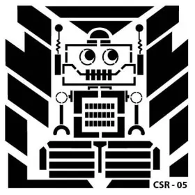 Sevimli Robotlar Çocuk Stencil 25x25cm CSR05