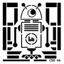 Sevimli Robotlar Çocuk Stencil 25x25cm CSR06