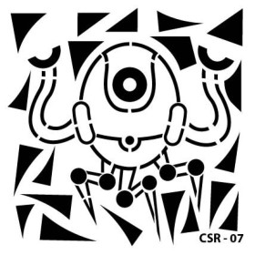 Sevimli Robotlar Çocuk Stencil 25x25cm CSR07
