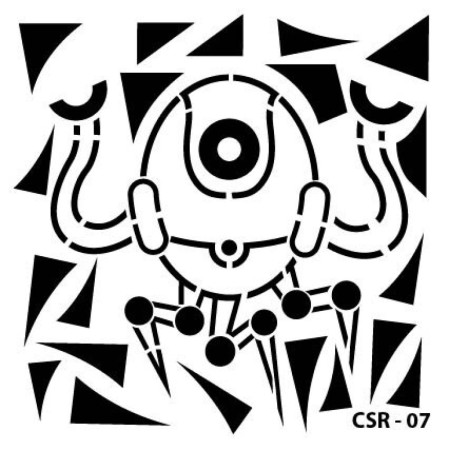 Sevimli Robotlar Çocuk Stencil 25x25cm CSR07