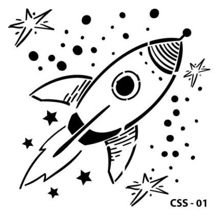 Rocket Figure Child Stencil 25x25cm CSS01