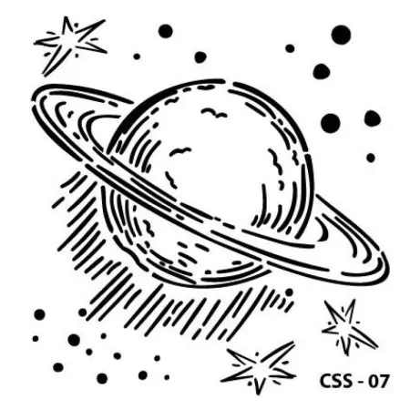 Saturn Figür Çocuk Stencil 25x25cm CSS07