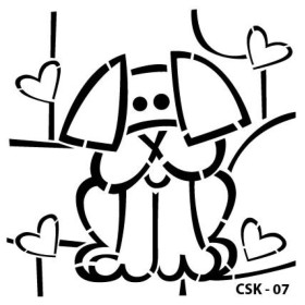 Köpek Figür Çocuk Stencil 15x15cm CSK07