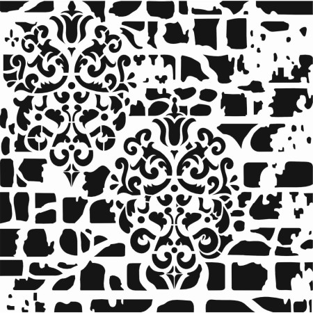 Kolaj Model GCSM03 Grunge Duvar Stencil 25x25cm