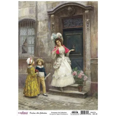 Model EL025 Deluxe Art Collection Brass Decoupage 30x42cm