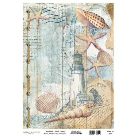 Model 787 Sea Collection Cadence Brass Decoupage Paper 30x42cm