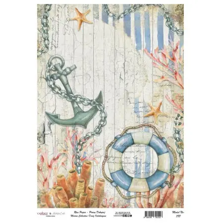 Model 788 Sea Collection Cadence Brass Decoupage Paper 30x42cm