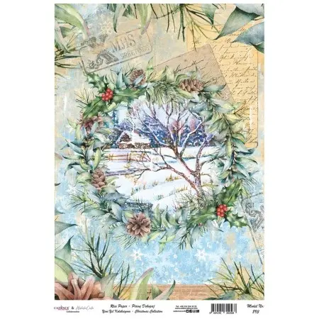 Model 893 New Year Cadence Rice Decoupage Paper 30x42cm