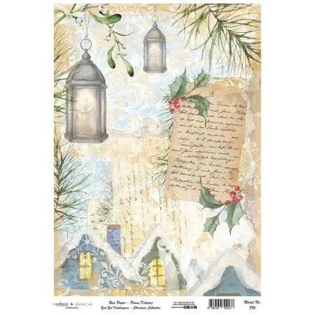 Model 890 New Year Cadence Rice Decoupage Paper 30x42cm