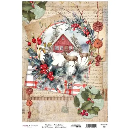 Model 895 New Year Cadence Rice Decoupage Paper 30x42cm