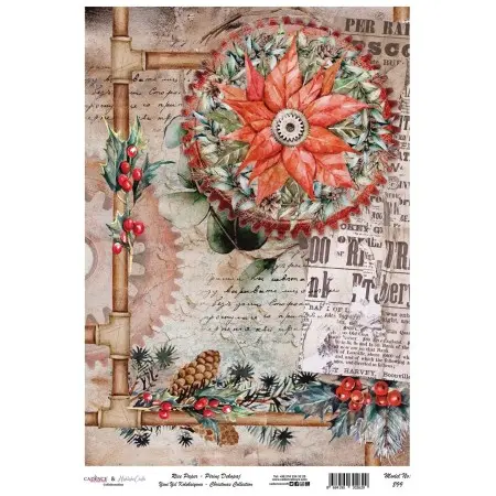 Model 899 New Year Cadence Rice Decoupage Paper 30x42cm