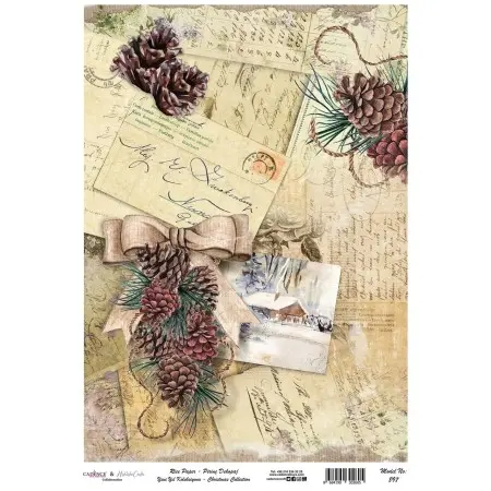 Model 897 New Year Cadence Rice Decoupage Paper 30x42cm