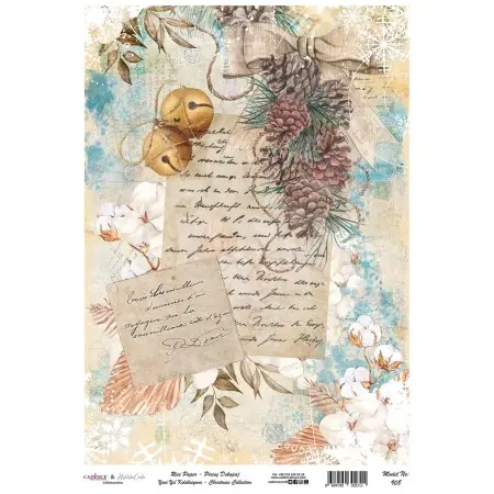 Model 908 New Year Cadence Rice Decoupage Paper 30x42cm