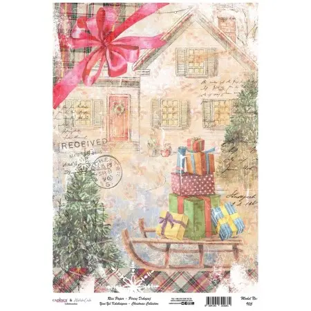 Model 905 New Year Cadence Rice Decoupage Paper 30x42cm