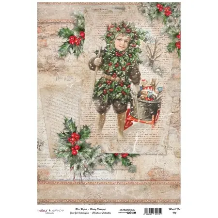 Model 912 New Year Cadence Rice Decoupage Paper 30x42cm