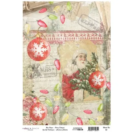 Model 911 New Year Cadence Rice Decoupage Paper 30x42cm