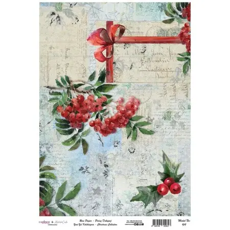Model 919 New Year Cadence Rice Decoupage Paper 30x42cm