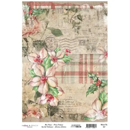 Model 917 New Year Cadence Rice Decoupage Paper 30x42cm