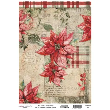 Model 918 New Year Cadence Rice Decoupage Paper 30x42cm