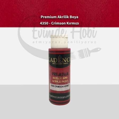 Premium Akrilik Boya 4350 Crimson Kırmızı 70ML