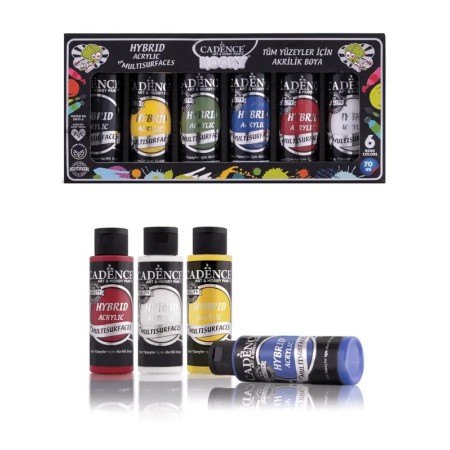Kooky 6er Hybrid Multi-Oberfläche Acrylfarbe Set 70ML
