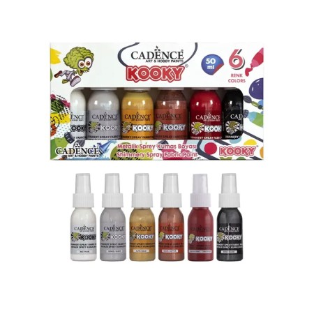 Kooky 6er Metallic Sprühfarbe für Textilien 50ML