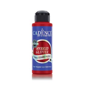 HSG053 Crimson Red - Silver Glitter Hybrid Multisurface Paint 120ML