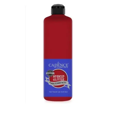 HSG053 Crimson Red - Silver Glitter Hybrid Multisurface Paint 500ML