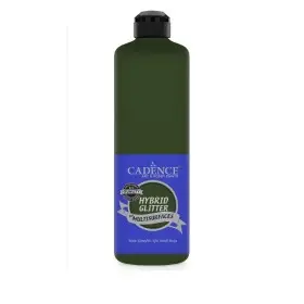HSG051 Blatt Grün Multi-Oberfläche Silber Glitzernd Hybridfarbe 500ML
