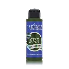 HSG051 Leaf Green - Silver Glitter Hybrid Multisurface Paint 120ML