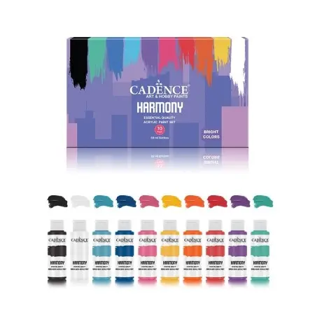 Harmony Acrylic Paint Set - Bright Color Shades Set of 10