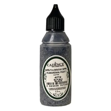472 Knopffarbe Metallic Schwarz-Glitzer 50ML