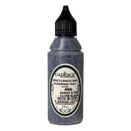 466 Silver Black Glitter Dimensional Paint 25ML