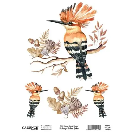 Model BRFT06 Song of Birds Fabric Transfer 25x35cm