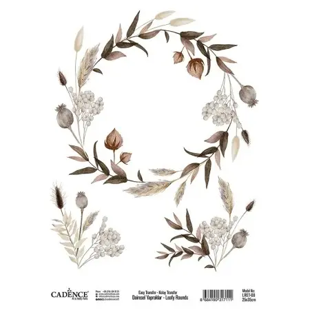 Model LRET08 Circular Leaves Easy Transfer 25x35cm