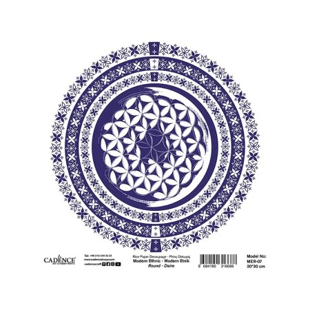 Model MER07 Modern Etnik Daire Cadence Pirinç Dekopaj Kağıdı 30x30cm