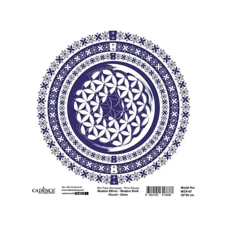 Model MER07 Modern Etnik Daire Cadence Pirinç Dekopaj Kağıdı 30x30cm
